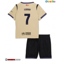 Otroške Nogometnih dresov Barcelona Ferran Torres #7 Gostujoči 2025-26 Kratki rokavi (+ hlače)